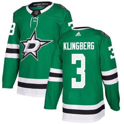 Adidas Dallas Stars 3 John Klingberg Green Home Authentic Youth Stitched NHL Jersey